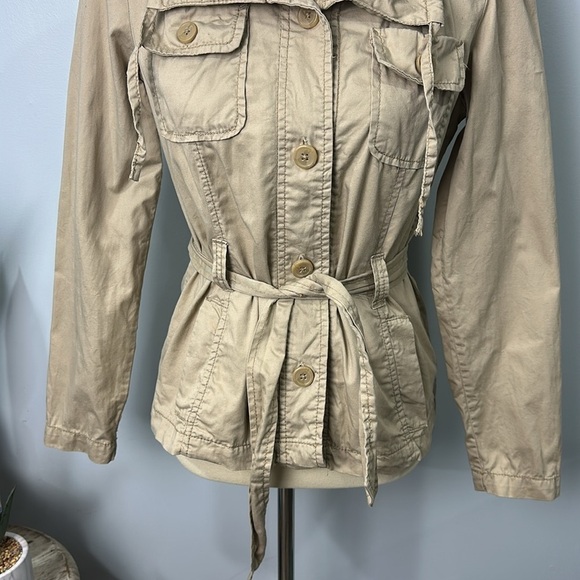 ❄️ French Cuff Tan Safari Jacket Size Smalll - Picture 3 of 6